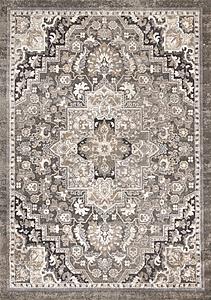 Hayden Taupe White Beige Elegant Classic Border Rug by Kalora