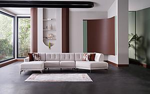 Atlanta Modular Sectional Sofa Peru Cream by Bellona
