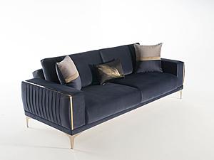 Carlino Loveseat Napoly Navy Blue by Bellona