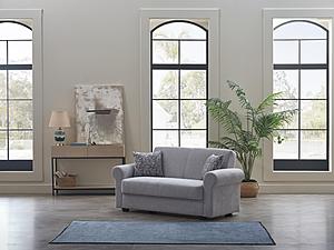 Elita S Koopsi Light Gray Loveseat by Bellona