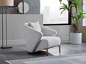 Veronica Perla Cream Main/Almira Gold Accent Chair by Bellona