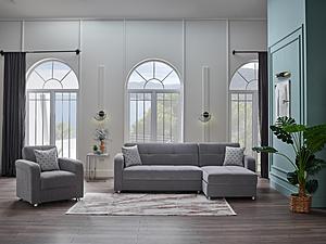 Vision Koopsi Gray Sleeper Sectional by Bellona