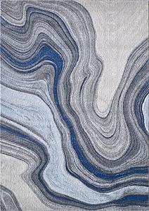 Illusions Blue/Grey Marble Area Rug by KAS Rugs