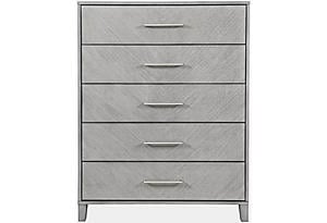 Eloquence Gray 5 Drawer Chest by Jofran Furniture