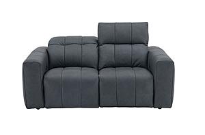 Prescott Leather Loveseat in Dark Grey by J&M Furniture