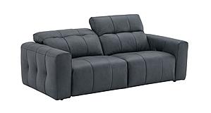 Prescott Leather Sofa in Dark Grey by J&M Furniture