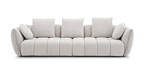 Lennox Off White Chenille Fabric Sofa by J&M Furniture