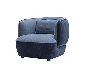 HF5553 Modern Fabric Swivel Armchair in Blue by J&M Furniture