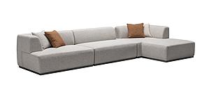 HF5566 Modern Fabric Sectional in Grey by J&M Furniture