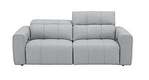 Prescott Leather Sofa in Light Grey by J&M Furniture