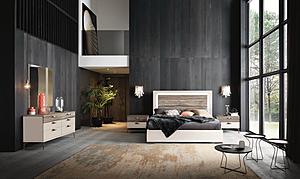 Madison Bedroom Set in Oak High Gloss by J&M Furniture