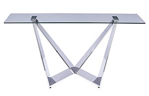 Harmony Console Table in Glass & Chrome by J&M Furniture