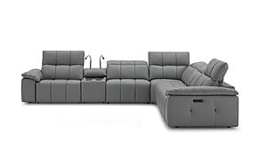 Beaumont Dark Gray Leather Sectional by J&M Furniture