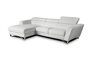 Sparta Italian Leather Mini Sectional in White by J&M Furniture