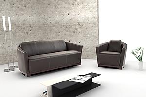 Hotel Black Italian Leather Chair by J&M Furniture
