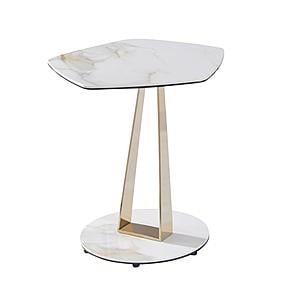 Orleans End Table in White Ceramic & Gold by J&M Furniture