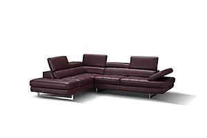A761 Italian Leather Sectional Maroon by J&M Furniture