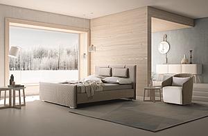 Evergreen Bed in Light Taupe by J&M Furniture