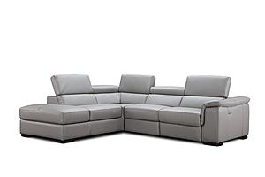 Perla Premium Leather Sectional - Light Gray by J&M Furniture