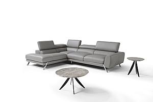 Mood Gray Leather Sectional by J&M Furniture