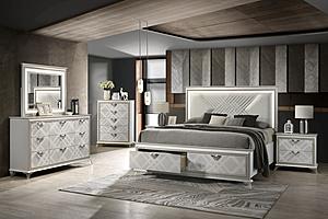 Brickfield Modern Bedroom w/Storage in Silver by J&M Furniture