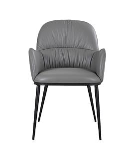 Kora Leather Armchair in Charcoal Grey 801 by J&M Furniture