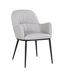 Kora Leather Armchair in Pewter 804 by J&M Furniture