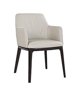 Osaka Leather Armchair in Light Grey 820 by J&M Furniture