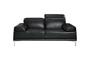 Nicolo Bonded Leather Loveseat in Black by J&M Furniture