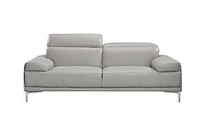Nicolo Bonded Leather Sofa in Light Grey by J&M Furniture