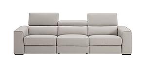 Picasso Leather Sofa in Silver Grey by J&M Furniture