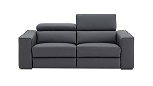 Picasso Leather Sofa in Blue Grey by J&M Furniture