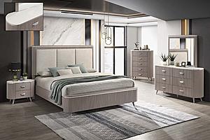Opal Modern Bedroom Set in Light Taupe by J&M Furniture