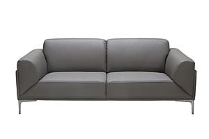 King Gray Leather Loveseat by J&M Furniture