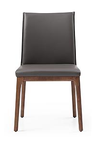 Windsor Modern Dark Gray Eco-Leather Low Back Dining Chair (Set of 2) by J&M Furniture