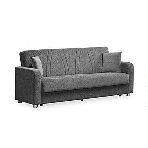 Elegance (Joker) Gray Chenille Fabric Convertible Sofa by Casamode