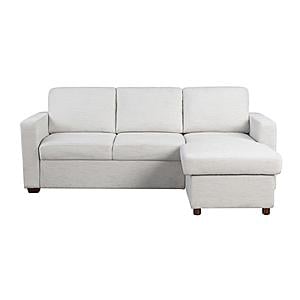 Serta&reg; Kensington Convertible Sofa with Reversible Chaise in Ivory by Lifestyle