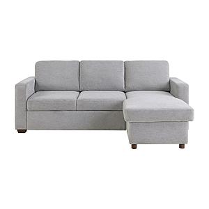 Serta&reg; Kensington Convertible Sofa with Reversible Chaise in Light Gray by Lifestyle