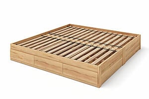 Captains Bed with Single Layer Drawers - King Size - Eco-Friendly Solid Beech Wood by Comfort Pure