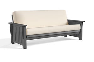 Futon Frame - Front-Closing Eco-Friendly Hardwood - Libra Gray by Comfort Pure