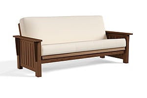 Futon Frame - Front-Closing Eco-Friendly Hardwood - Libra Walnut by Comfort Pure