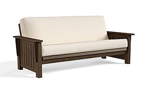 Futon Frame - Front-Closing Eco-Friendly Hardwood - Libra Wenge by Comfort Pure
