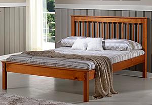 Laguna Platform Bed Pecan Finish Eco-Friendly Solid Pine Wood by Innovations