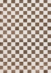 Leo Brown White Checkers Rug by Kalora