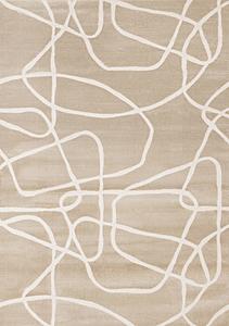 Leo Beige Cream Organic Line Design Rug by Kalora