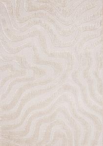 Luxe White Curvy Lines Rug by Kalora