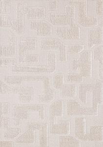 Luxe White Scattered Shapes Design Rug by Kalora