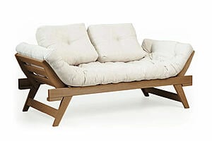 Lykke Lounge Daybed Sofa Solid Beech Wood Hand Rub Natural Oil Finish by Comfort Pure