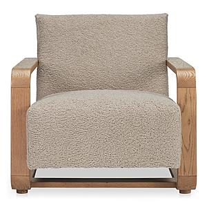 Eckersley Lounge Chair Beige Faux Shearling by Moe's Home Collection