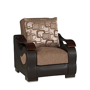 Metroplex Brown Chenille Convertible Chair by Casamode
